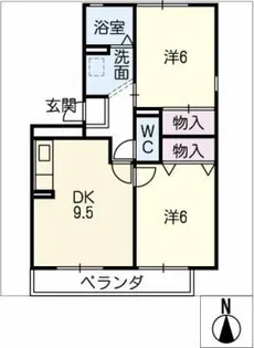 ロイヤルハイカムールK A棟【2階】の間取り