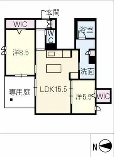 コートヤード元八事【1階】の間取り