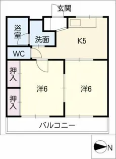 大石コーポ【1階】の間取り