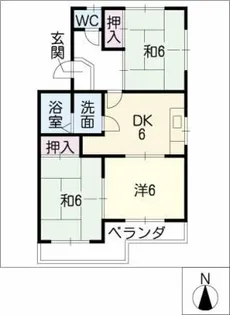サンアイコートA棟【2階】の間取り