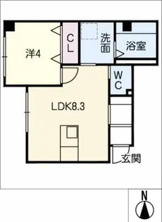 ヴィサージュ花の木【1階】の間取り