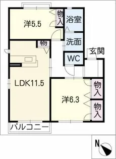 ピアコート A棟【1階】の間取り