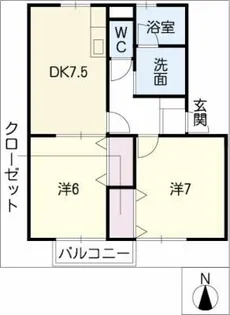 コンフォート岩船【1階】の間取り