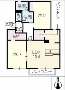 メリースクエア C館【1階】の間取り