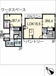 ベルフィオーレK【3階】の間取り