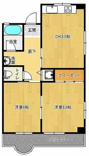 ラムール花山A棟【301号室】の間取り