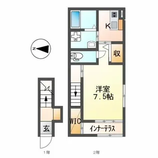 仮)清洲1丁目新築アパート【2階】の間取り