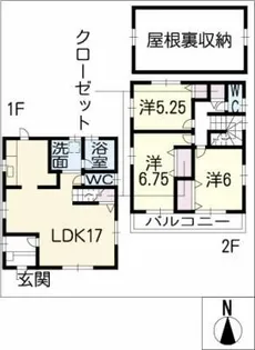 愛知県丹羽郡扶桑町大字斎藤字御堂【一戸建】の間取り