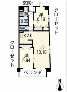 K’s KOUNOMIYA【2階】の間取り