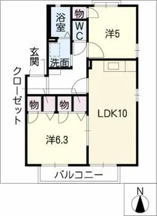 メルベーユA棟【2階】の間取り
