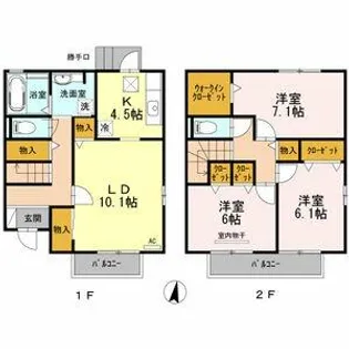 エトワール B棟【1階】の間取り