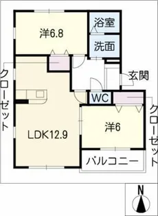 プリムヴェール稲葉【2階】の間取り