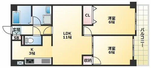 スタシオン鴫【6階】の間取り