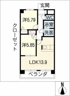 パークアベニュークニワ【3階】の間取り