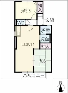 プリベイル東高田【1階】の間取り