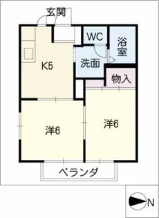 ヴァンテージ3源氏【2階】の間取り