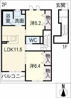 ガーデンハイム マーサ【2階】の間取り