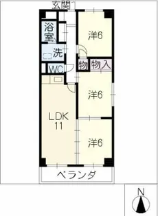 若草ハイツ【1階】の間取り