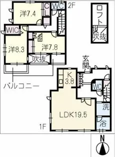 愛知県名古屋市瑞穂区彌富町字円山【タウンハウス】の間取り