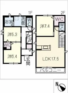 愛知県名古屋市千種区稲舟通1丁目【一戸建】の間取り