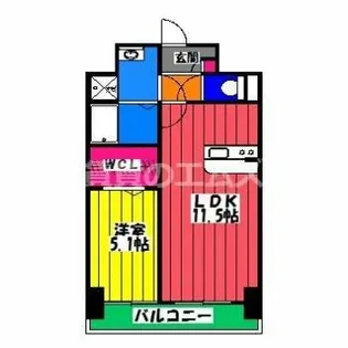 テイルガーデン博多【8階】の間取り