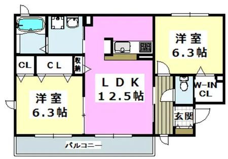 MAPLE PLACE(メイプルプレイス)【101号室】の間取り