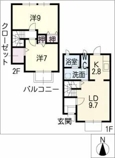 愛知県豊橋市大村町字橋元【タウンハウス】の間取り
