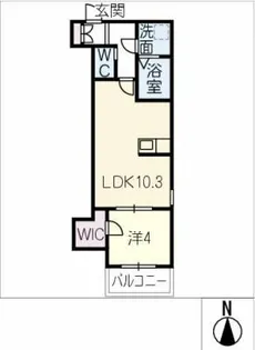 ジーメゾン名古屋楠味鋺アノリス【3階】の間取り