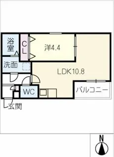 ジーメゾン名古屋楠味鋺アノリス【3階】の間取り