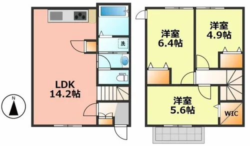 愛知県岩倉市大地町郷内【タウンハウス】の間取り