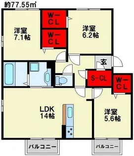 ドリームテュア/クレールシャト ドリーム【3階】の間取り