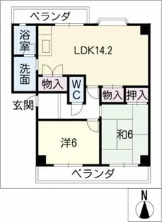 レジデンス大堀【4階】の間取り