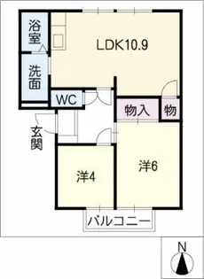レークサイドテラスA棟【2階】の間取り