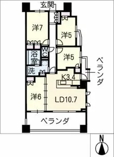ロイヤルクレスト金山 803号【8階】の間取り