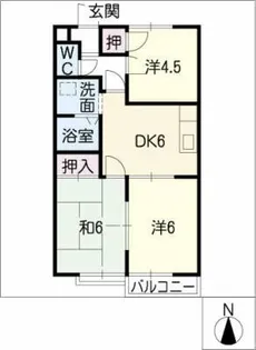 ビューハイツ有松A棟【1階】の間取り