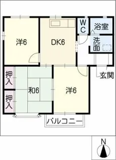サンヒルズ滝ノ水【2階】の間取り