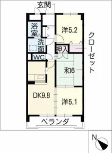 エポック三丁山【4階】の間取り