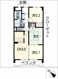 エポック三丁山【4階】の間取り