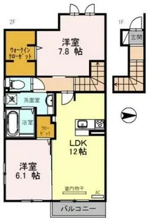 ローヤルヴィラ勝原【2階】の間取り