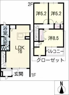セルリアンコートE【2階】の間取り