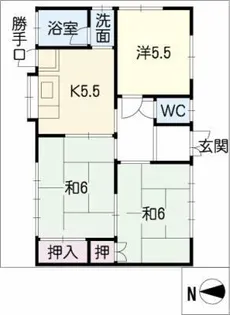愛知県豊橋市東岩田2丁目【一戸建】の間取り