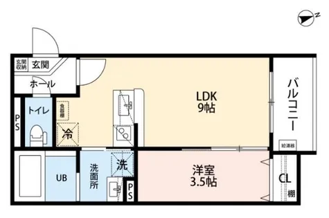 カーサ蓮宮通【1階】の間取り