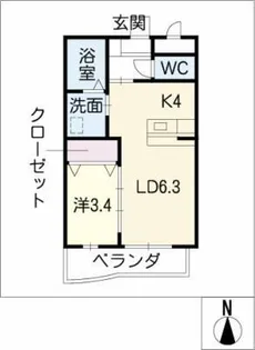 ラ・ぺジブル【3階】の間取り
