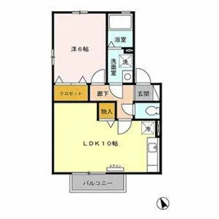 プリメゾンフーガ【2-D号室】の間取り