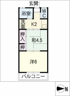 第2コーポ分地【2階】の間取り
