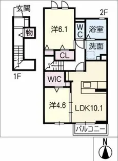 リベルテ下津【2階】の間取り