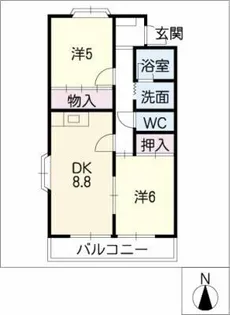 サンベルテ橘【1階】の間取り
