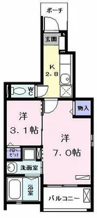 1SKの間取り画像
