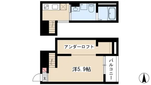 フェリス荒子【1階】の間取り