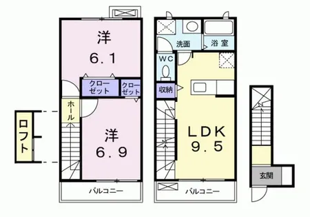 アースヒルズ【2階】の間取り